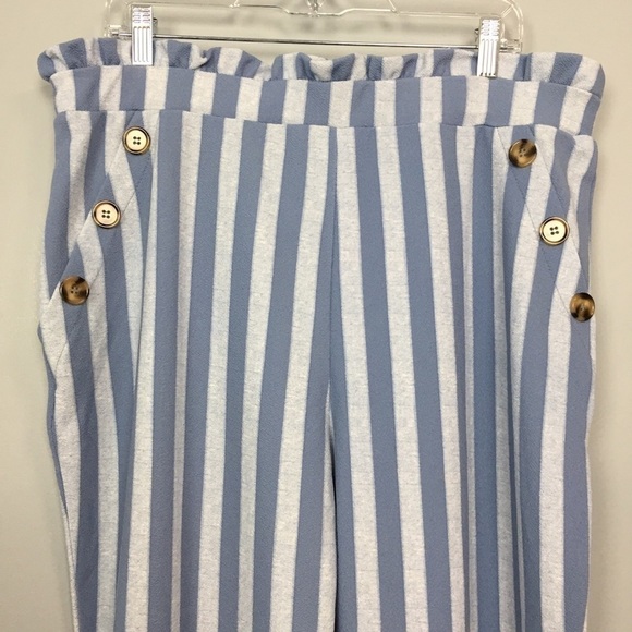 PLANET Gold Plus Striped Paper Bag Waist Pants - Picture 7 of 13